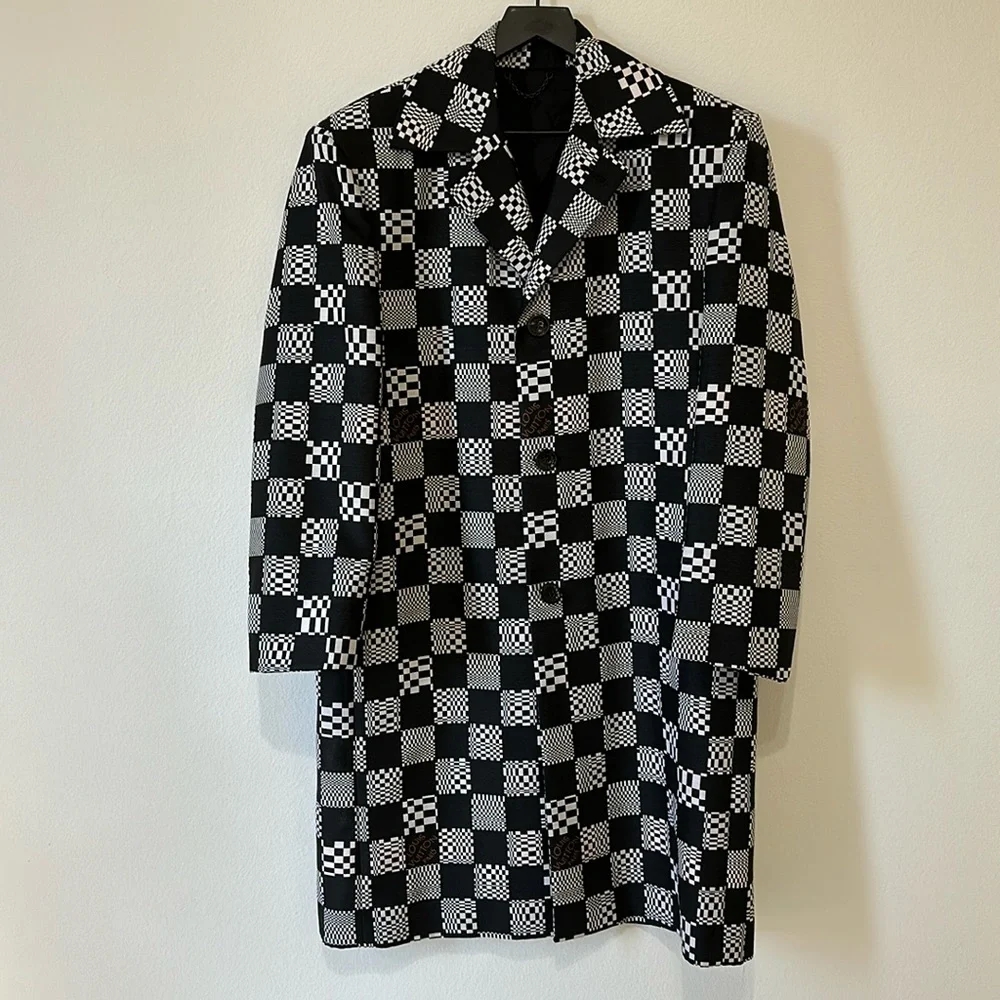Louis Vuitton Runway Distorted Damier Car Coat - 48 - Picture 3 of 6